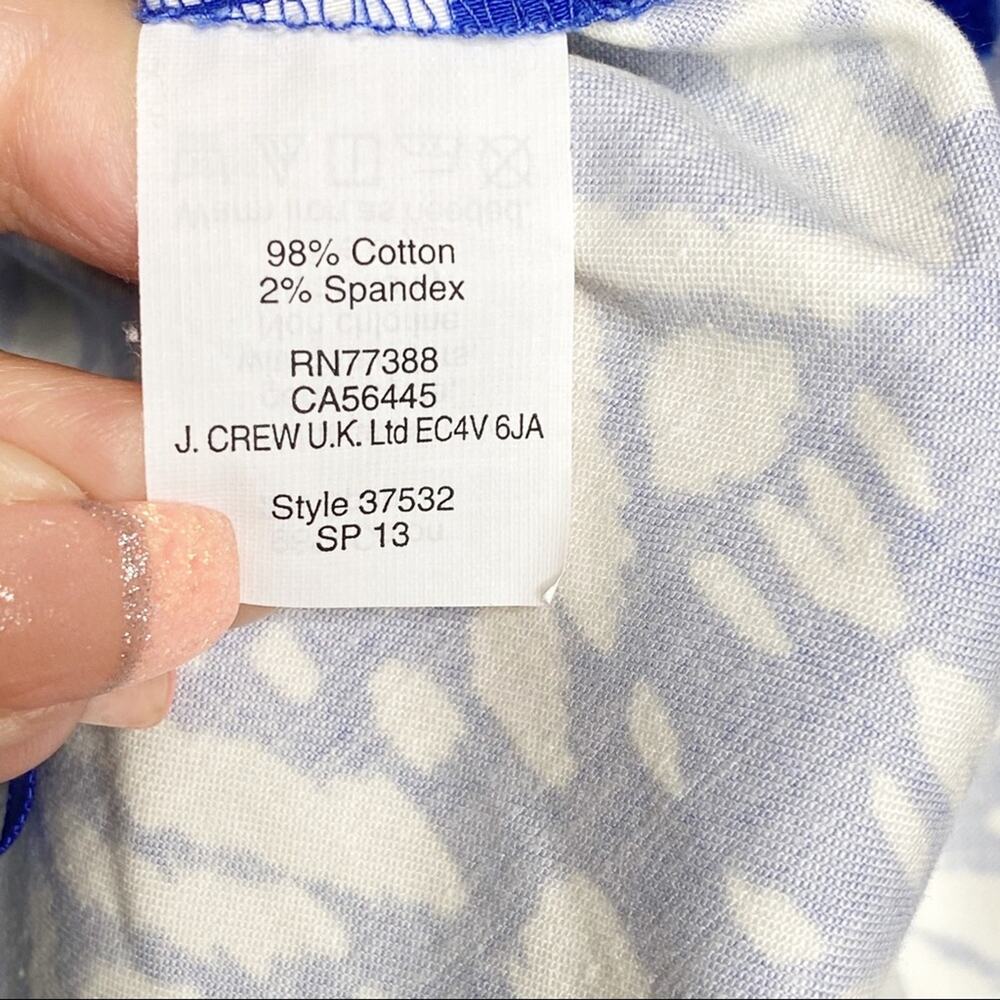 J. Crew Blue White Ikat Geometric The Pencil Skirt 4 - Picture 2 of 5